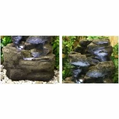 H54cm 4-Tier Rock Falls Water Feature with Lights | Indoor/Outdoor Use by Ambienté -Water Features Shop WF3970 add image 3 b328