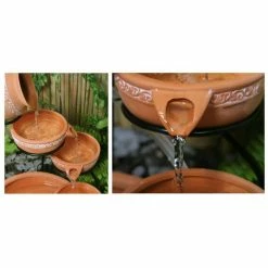 55cm Ladonas Inlaid Terracotta Solar Cascade Water Feature with Battery Backup and LED Lights by Solaray™ 10 55cm Ladonas Inlaid Terracotta Solar Cascade Water Feature with Battery Backup and LED Lights by Solaray™ -Water Features Shop WF4180 add image 1 ef65