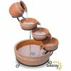 55cm Ladonas Inlaid Terracotta Solar Cascade Water Feature with Battery Backup and LED Lights by Solaray™ -Water Features Shop WF4180 main image 133c