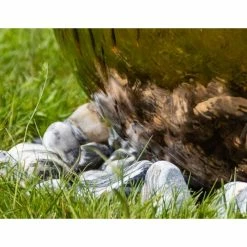 H45cm Copper Effect Sphere Stainless Steel Water Feature - by Ambienté -Water Features Shop WF4221 add image 4 e5d4