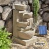 H72cm Kendal 4-Tier Cascading Solar Water Feature with Lights by Solaray