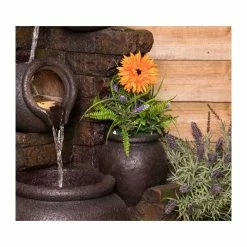 H120cm York 3-Tier Cascading Jars Water Feature & Planter with Lights by Ambienté -Water Features Shop WF4227 add image 1 afe0