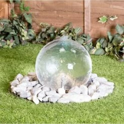 W30cm Translucent Sphere Water Feature with Colour Changing LEDs by Ambienté -Water Features Shop WF4234 add image 1 d56f