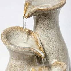 H21.5cm Baeza Cascading Jar Ceramic Tabletop Water Feature | Indoor/Outdoor Use by Ambienté -Water Features Shop WF4246 add image 2 e01a