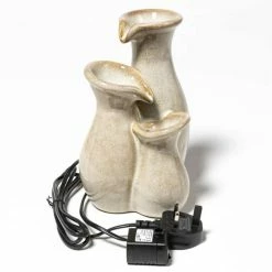 H21.5cm Baeza Cascading Jar Ceramic Tabletop Water Feature | Indoor/Outdoor Use by Ambienté -Water Features Shop WF4246 add image 3 92ea