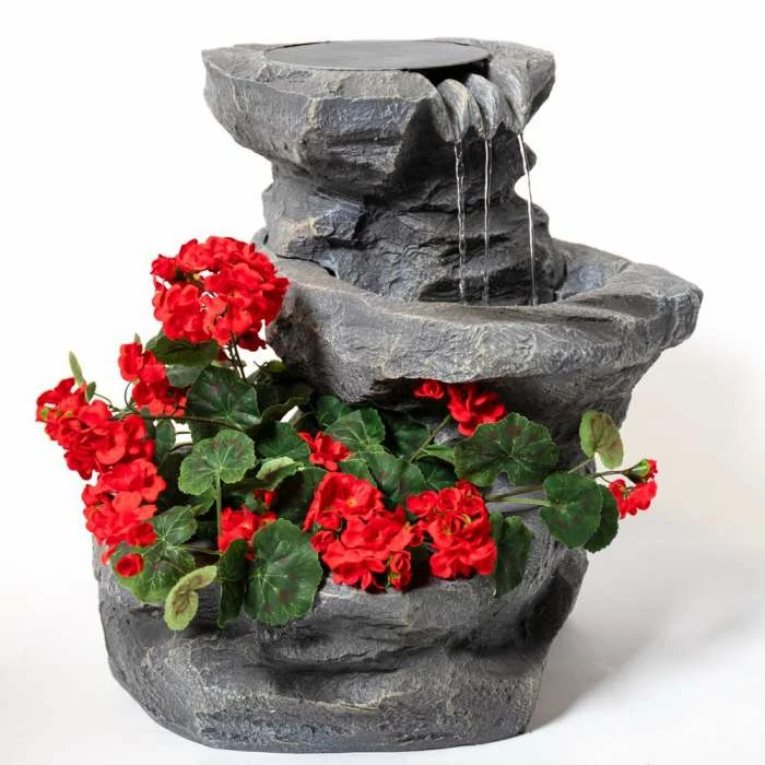 H48cm Dornie Solar Powered Pouring Water Feature with Planter - By Solaray 3 H48cm Dornie Solar Powered Pouring Water Feature with Planter - By Solaray