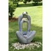 Meditating Couple 2 Stainless Steel Spheres Water Feature with Light -Water Features Shop WF5097 main image 324a