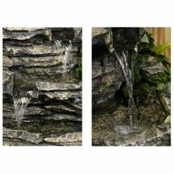 H147cm 8-Tier Rock Cascade Water Feature with Lights | Indoor/Outdoor Use by Ambienté -Water Features Shop WF5664 add image 2 dc61
