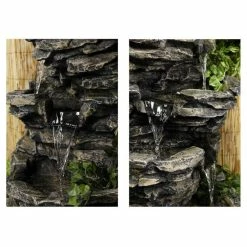 H147cm 8-Tier Rock Cascade Water Feature with Lights | Indoor/Outdoor Use by Ambienté -Water Features Shop WF5664 add image 3 8a20