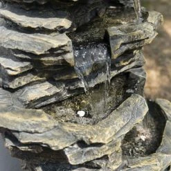 H147cm 8-Tier Rock Cascade Water Feature with Lights | Indoor/Outdoor Use by Ambienté -Water Features Shop WF5664 add image 8 2e40