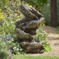 H103cm Rocky River Cascading Water Feature with Lights | Indoor/Outdoor Use by Ambienté -Water Features Shop WF6031 add image 6 9179