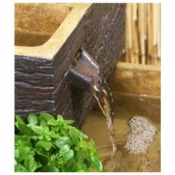 H42cm Dalton 4-Tier Cascading Solar Water Feature & Herb Planter by Solaray -Water Features Shop WF6048 add image 1 5227