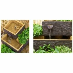 H42cm Dalton 4-Tier Cascading Solar Water Feature & Herb Planter by Solaray -Water Features Shop WF6048 add image 2 ee62