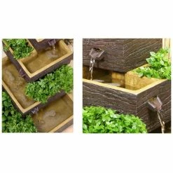 H42cm Dalton 4-Tier Cascading Solar Water Feature & Herb Planter by Solaray -Water Features Shop WF6048 add image 3 3fe6