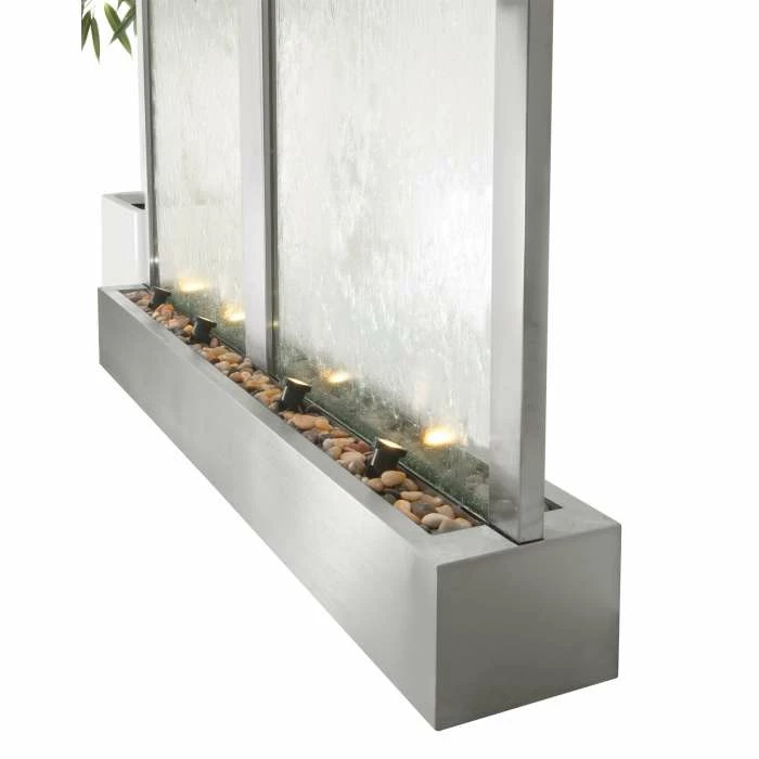 H203cm Colossus Stainless Steel & Glass Water Wall Cascade | Indoor & Outdoor use by Ambienté 8 H203cm Colossus Stainless Steel & Glass Water Wall Cascade | Indoor & Outdoor use by Ambienté - Image 6