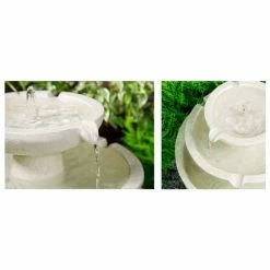 H42cm Barnwell Ivory 3-Tier Cascading Solar Water Feature by Solaray -Water Features Shop WF7059 add image 2 499f