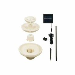 H42cm Barnwell Ivory 3-Tier Cascading Solar Water Feature by Solaray -Water Features Shop WF7059 add image 3 031c