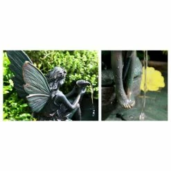 H30cm Fairy on Clam Shell Programmable Solar Water Feature with Lights by Solaray -Water Features Shop WF7060 add image 2 0c3b