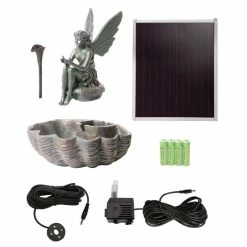 H30cm Fairy on Clam Shell Programmable Solar Water Feature with Lights by Solaray -Water Features Shop WF7060 add image 5 0be4