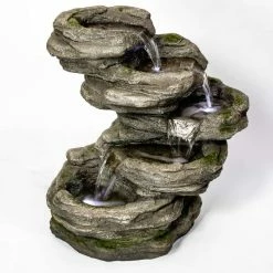 H56cm Sanke Steps 5-Tier Cascading Water Feature with Lights by Ambienté -Water Features Shop WF7079 add image 1 c8b0