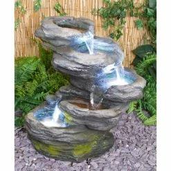 H56cm Sanke Steps 5-Tier Cascading Water Feature with Lights by Ambienté -Water Features Shop WF7079 add image 4 fea9