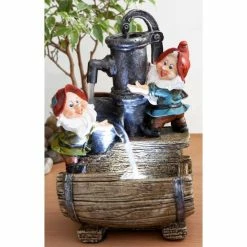 H28cm Garden Helpers Pump & Barrel Water Feature with LED Light by Ambienté -Water Features Shop WF7082 add image 4 58e8