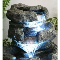 H36cm Shubunkin Spills 4-Tier Cascading Water Feature with Lights by Ambienté -Water Features Shop WF7083 add image 1 4c1f