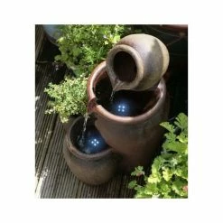H50cm Earthenware 3-Tier Honey Pot Water Feature & Planter with Lights by Ambienté -Water Features Shop WF7127 add image 3 6175