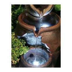 H50cm Earthenware 3-Tier Honey Pot Water Feature & Planter with Lights by Ambienté -Water Features Shop WF7127 add image 4 bc7f