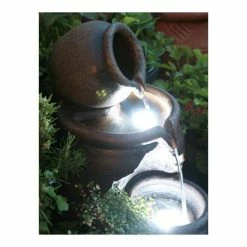 H50cm Earthenware 3-Tier Honey Pot Water Feature & Planter with Lights by Ambienté -Water Features Shop WF7127 add image 6 ba53