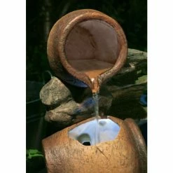 H68cm Cottage Honey Pots & Barrel Water Feature with Lights by Ambienté -Water Features Shop WF7131 add image 3 a290