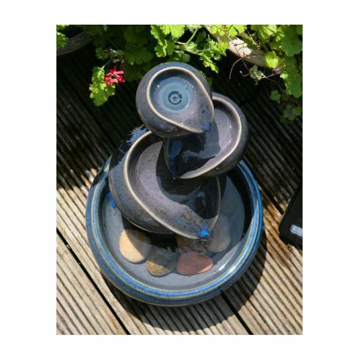 H25cm Cosmos Solar Oil Jar Ceramic Water Feature in Brown - Outdoor & Conservatory Use by Solaray 4 H25cm Cosmos Solar Oil Jar Ceramic Water Feature in Brown - Outdoor & Conservatory Use by Solaray - Image 2