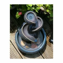 H25cm Cosmos Three-Tier Oil Jar Ceramic Water Feature by Solaray -Water Features Shop WF7142 add image 1 9837