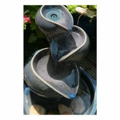 H25cm Cosmos Three-Tier Oil Jar Ceramic Water Feature by Solaray -Water Features Shop WF7142 add image 5 90ca