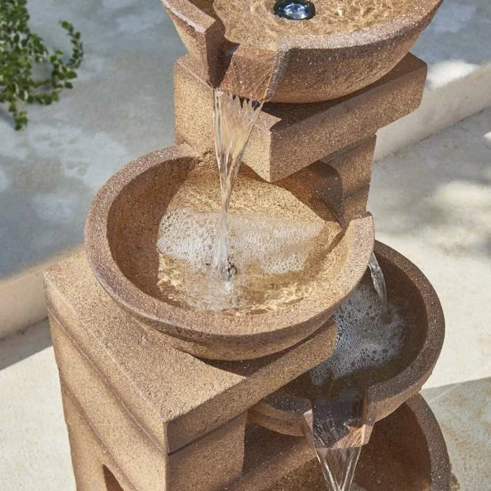 H86cm Kendal 4-Tier Cascade Water Feature with Lights by Ambienté 4 H86cm Kendal 4-Tier Cascade Water Feature with Lights by Ambienté - Image 2