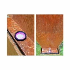 H120cm Vertical Corten Steel Water Wall with Colour Changing LEDs by Ambienté -Water Features Shop WF7553A add image 3 7f68