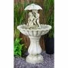 H93cm Rainy Days Ivory Effect Bird Bath Fountain with Lights 1 H93cm Rainy Days Ivory Effect Bird Bath Fountain with Lights -Water Features Shop WF8006 main image b76f