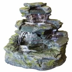 H89cm Garda Falls Water Feature with Lights | Indoor/Outdoor Use