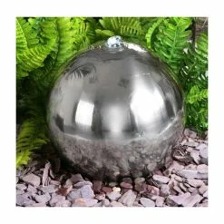 H50cm Sphere Solar Stainless Steel Water Feature with Lights by Solaray -Water Features Shop WF8116 add image 1 b0cd
