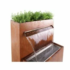 H89cm Langley Corten Steel Waterfall Cascade Planter with Lights by Ambienté -Water Features Shop WF8442 add image 3 9f59