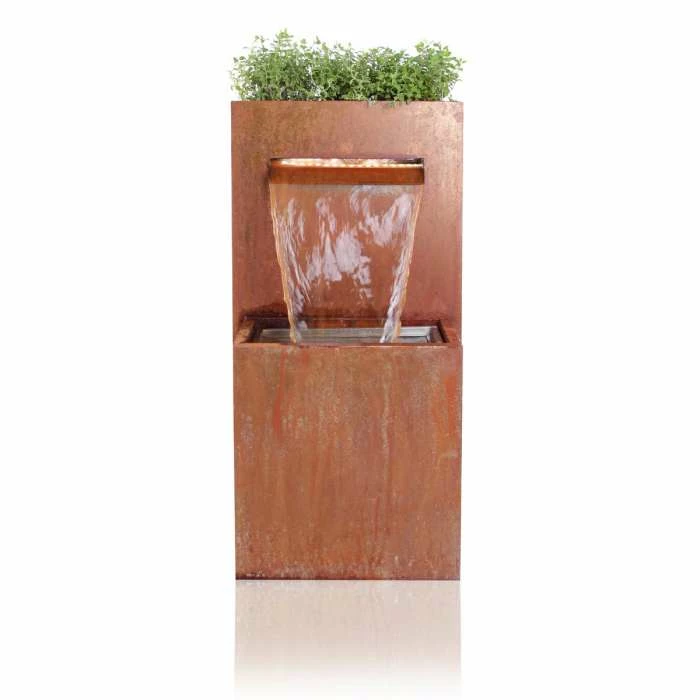 H89cm Halton Corten Steel Waterfall Cascade Planter with Lights by Ambienté 4 H89cm Halton Corten Steel Waterfall Cascade Planter with Lights by Ambienté - Image 2