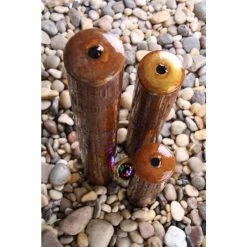 H135cm 3-Tiered Tubes Corten Steel Water Feature with Colour LEDs by Ambienté -Water Features Shop WF8445A add image 6 ac43