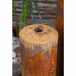 H135cm 3-Tiered Tubes Corten Steel Water Feature with Colour LEDs by Ambienté -Water Features Shop WF8445A add image 7 c84a