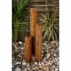 H135cm 3-Tiered Tubes Corten Steel Water Feature with Colour LEDs by Ambienté -Water Features Shop WF8445A main image f0d6
