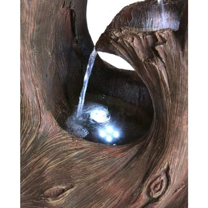H86cm Squirrel Tree Falls Water Feature with Lights by Ambienté 6 H86cm Squirrel Tree Falls Water Feature with Lights by Ambienté - Image 4