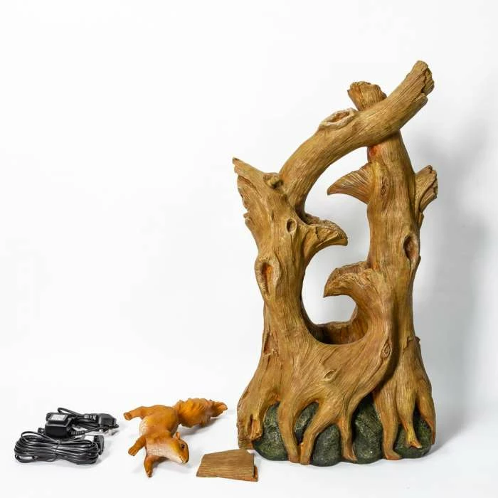 H86cm Squirrel Tree Falls Water Feature with Lights by Ambienté 7 H86cm Squirrel Tree Falls Water Feature with Lights by Ambienté - Image 5