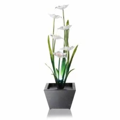 H100cm Narcissi Garden Flower Steel Water Feature with Lights | Indoor/Outdoor Use -Water Features Shop WF8495 add image 4 7bcf