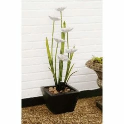 H100cm Narcissi Garden Flower Steel Water Feature with Lights | Indoor/Outdoor Use -Water Features Shop WF8495 add image 8 9a81