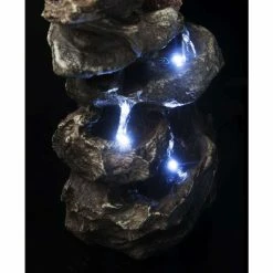 H28cm Hayal 3-Tier Cascading Tabletop Water Feature with Lights | Indoor Use by Ambienté -Water Features Shop WF9290 add image 1 5e01