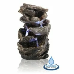 H28cm Hayal 3-Tier Cascading Tabletop Water Feature with Lights | Indoor Use by Ambienté -Water Features Shop WF9290 add image 4 fba3